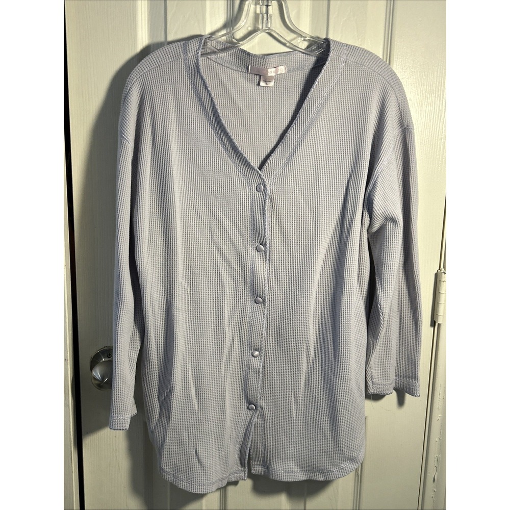 Victoria's Secret Button Down Thermal Pajama Top Large Long Sleeve